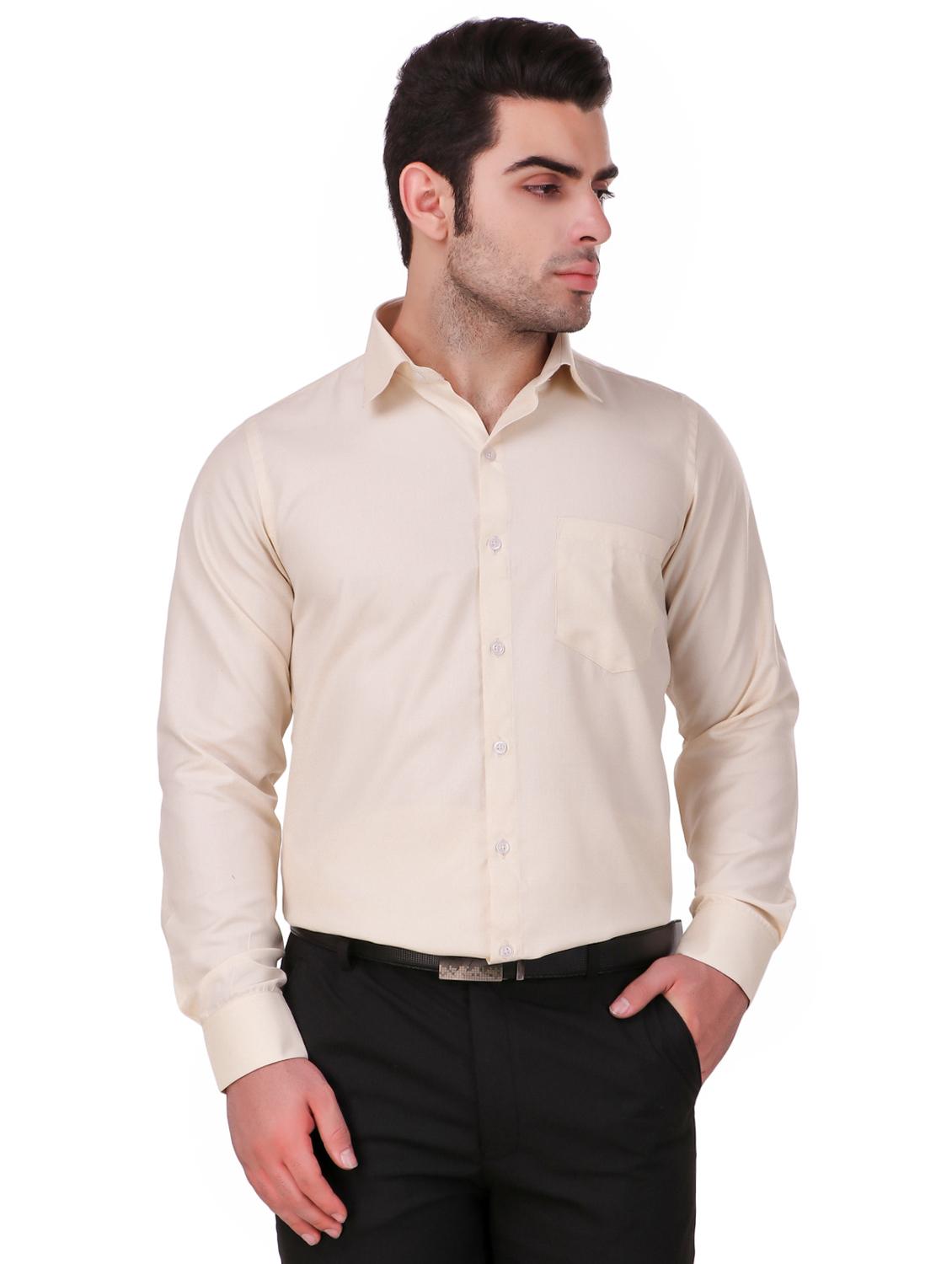 yellow solid formal shirt - 16236498 - Zoom Image - 0