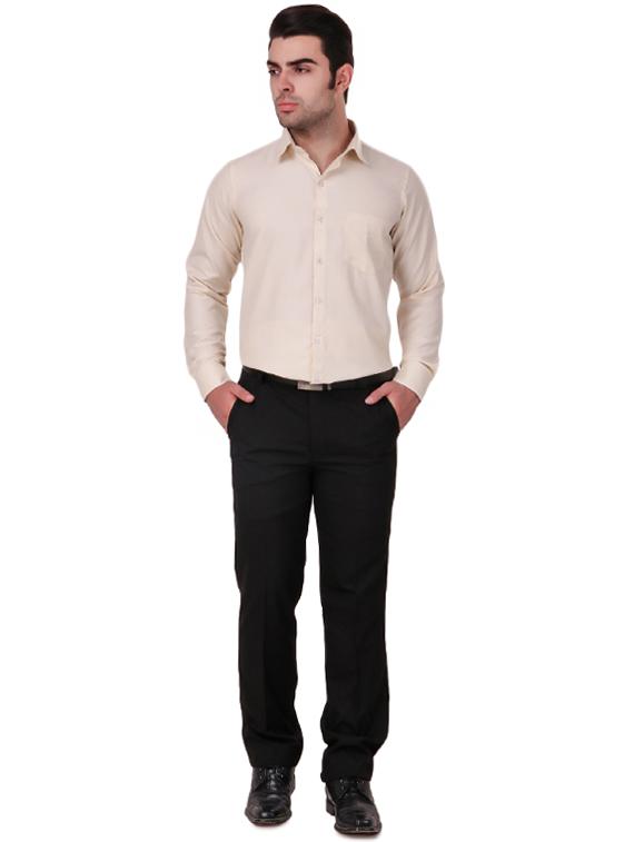 yellow solid formal shirt - 16236498 - Standard Image - 3