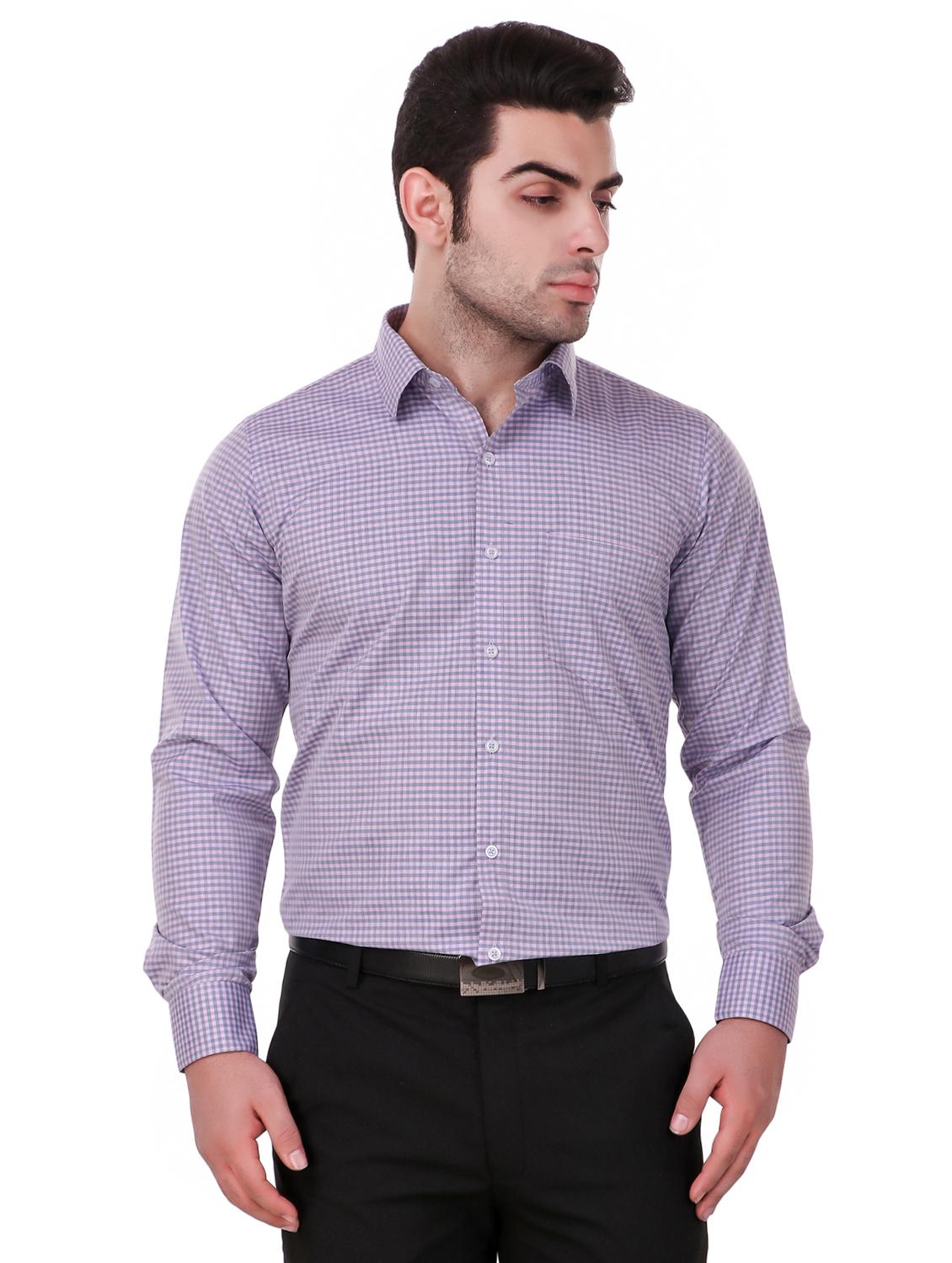 purple checkered formal shirt - 16236500 - Zoom Image - 0