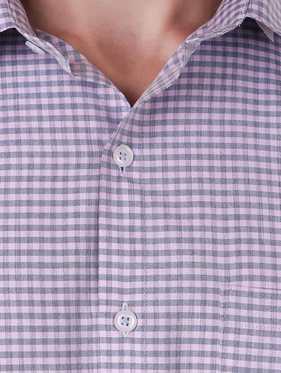 purple checkered formal shirt - 16236500 - Standard Image - 3