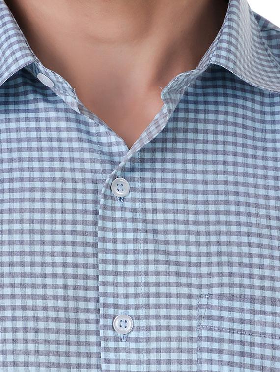 blue checkered formal shirt - 16236501 - Standard Image - 3