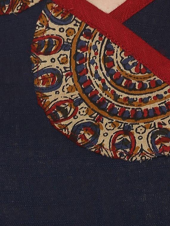 kalamkari printed angrakha kurta - 16236531 - Standard Image - 3
