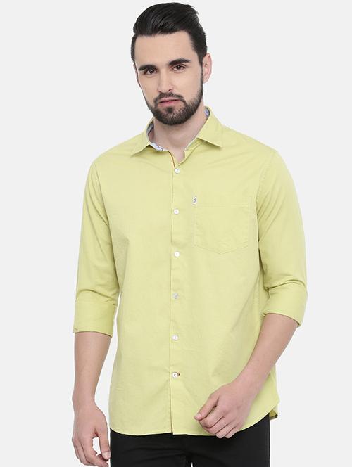 green solid casual shirt - 16238391 -  Standard Image - 0