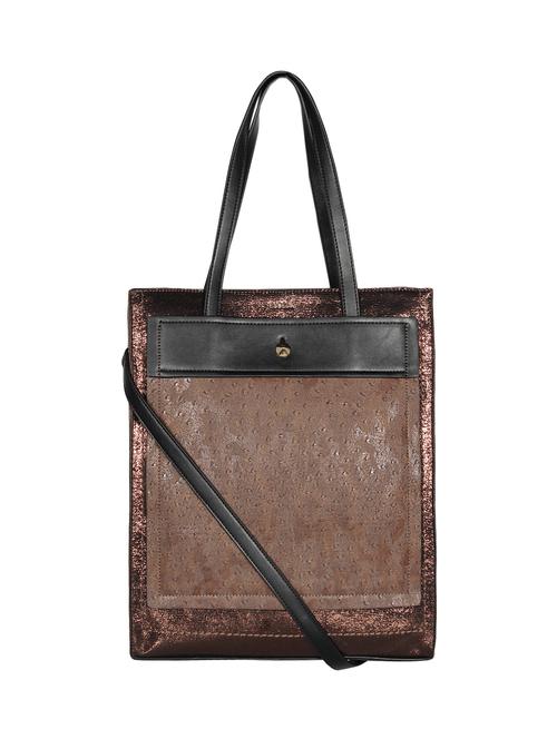 brown leatherette (pu) handbag - 16238442 -  Standard Image - 0