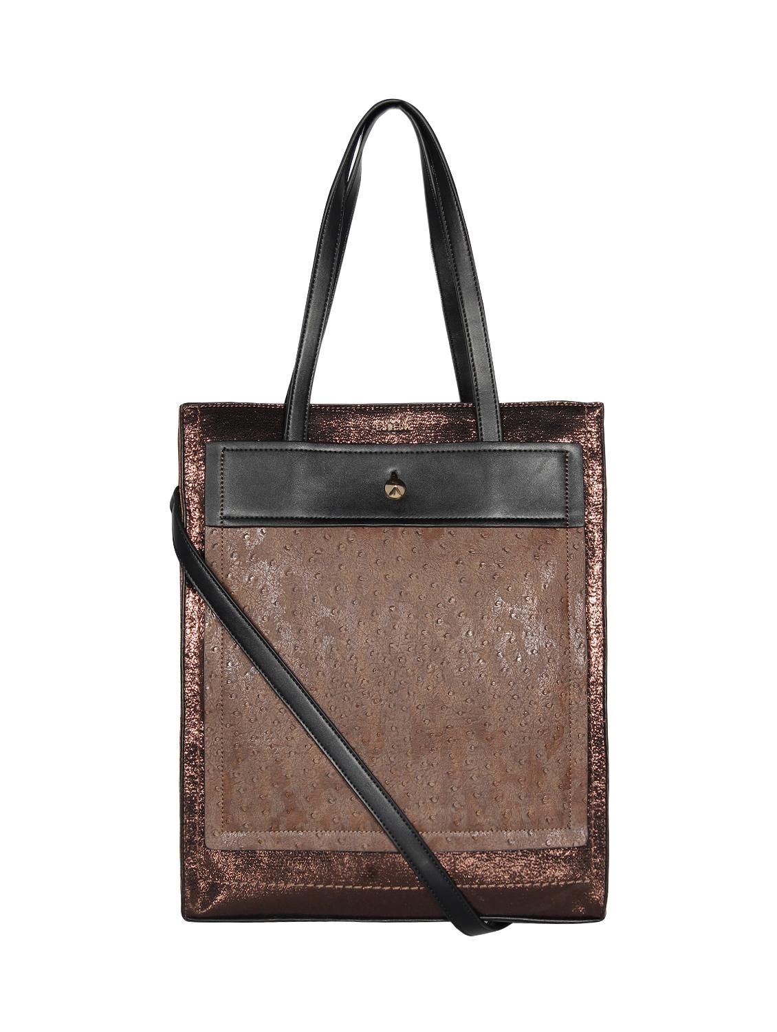 brown leatherette (pu) handbag - 16238442 -  Zoom Image - 0