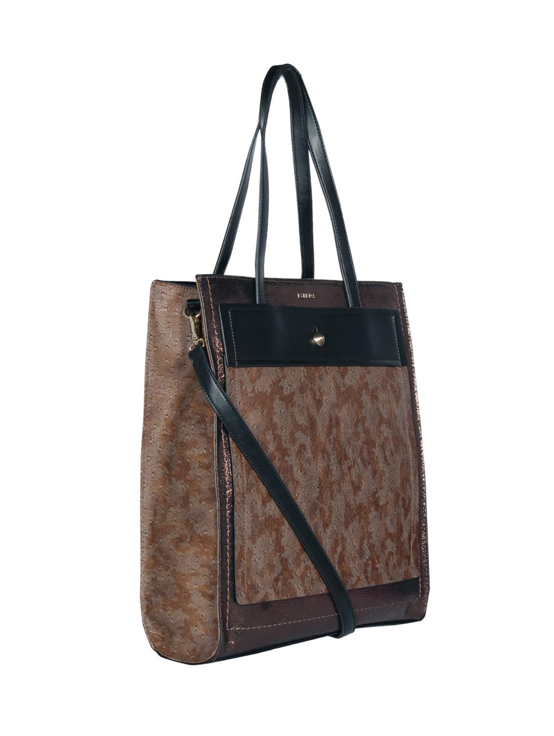 brown leatherette (pu) handbag - 16238442 - Standard Image - 3
