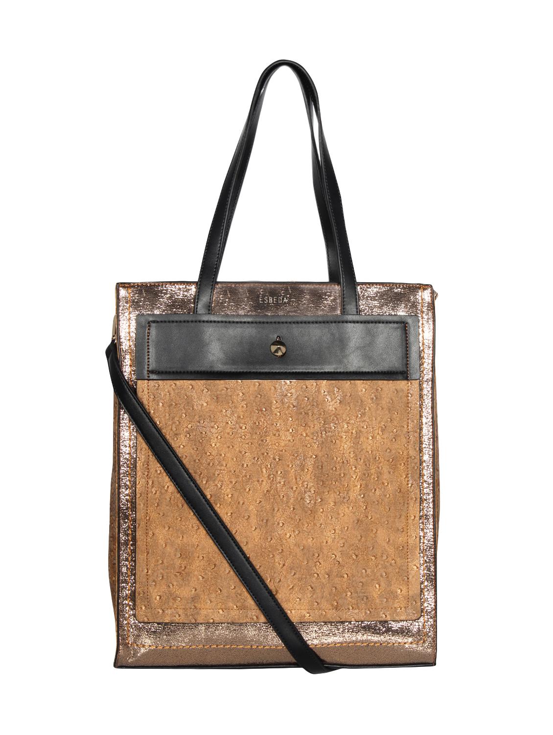 gold leatherette (pu) handbag - 16238444 -  Zoom Image - 0
