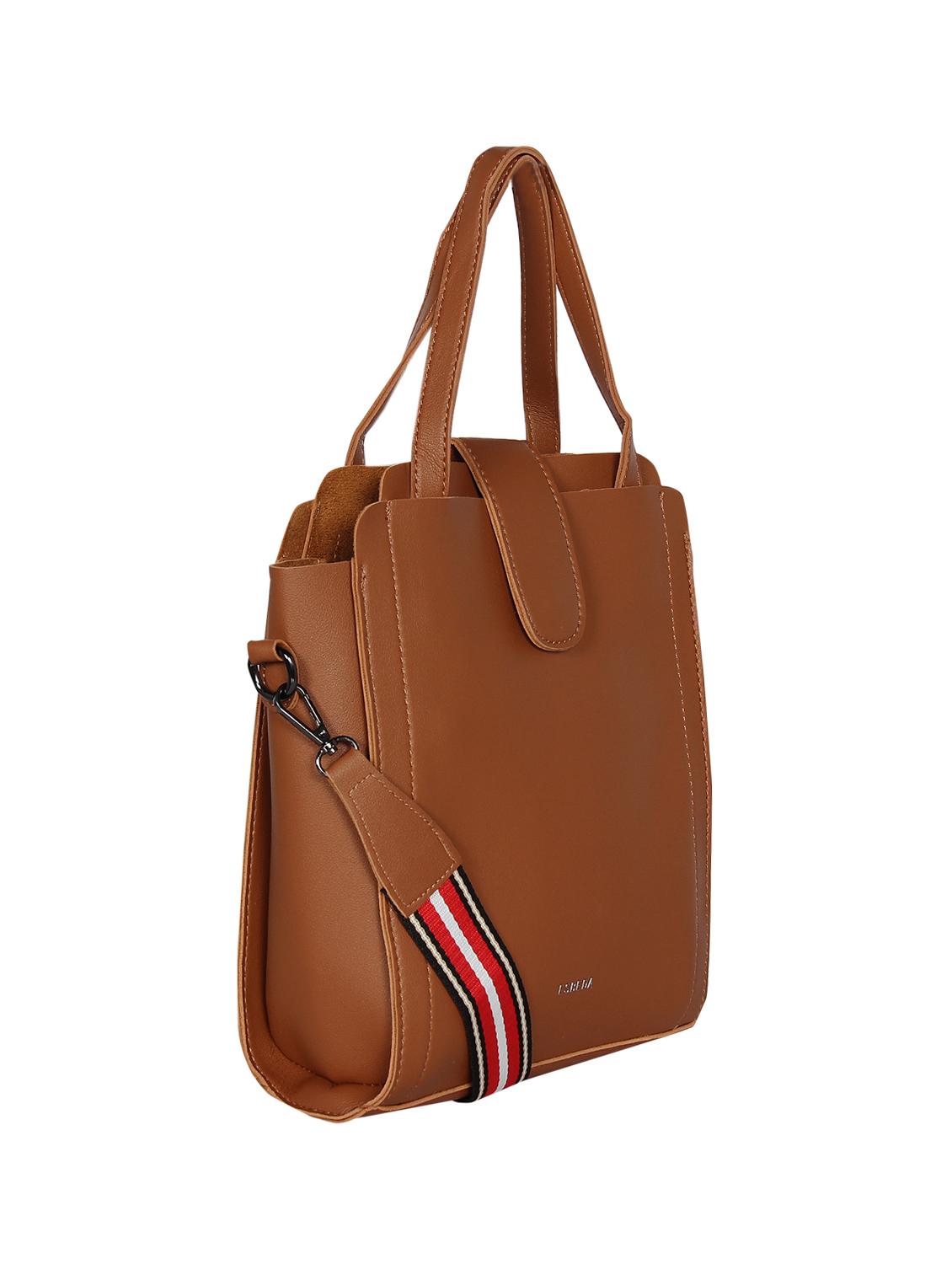 tan leatherette (pu) handbag and purse combo - 16238474 - Standard Image - 3