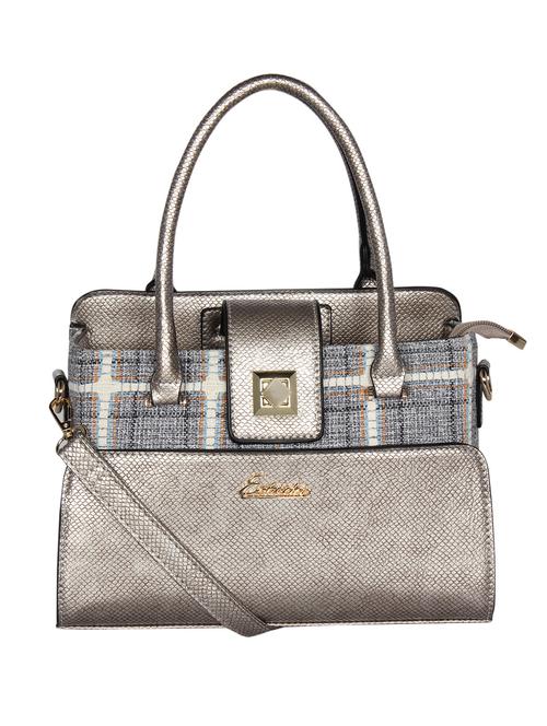 silver leatherette (pu) handbag - 16238478 - Standard Image - 0
