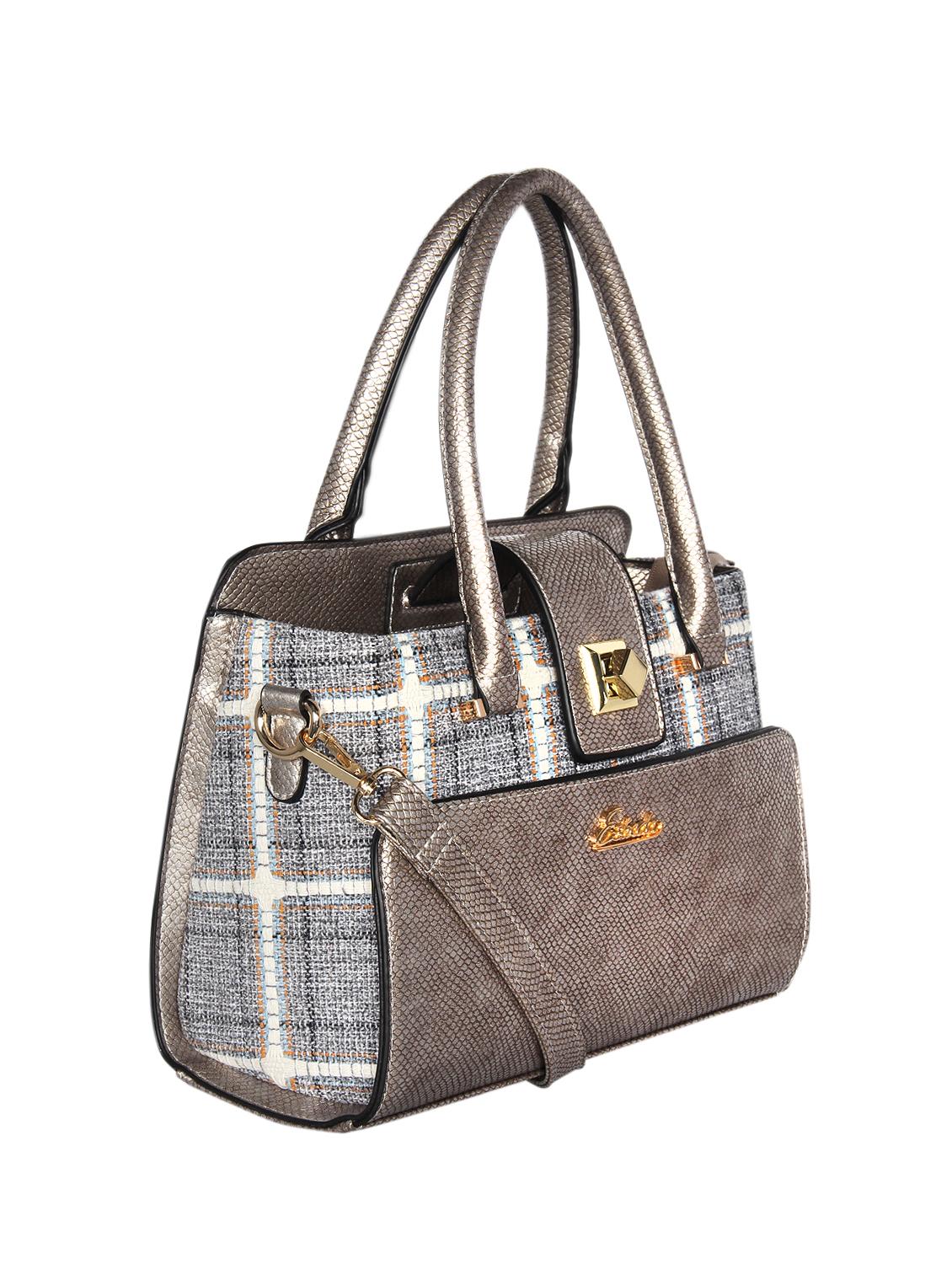 silver leatherette (pu) handbag - 16238478 - Standard Image - 3