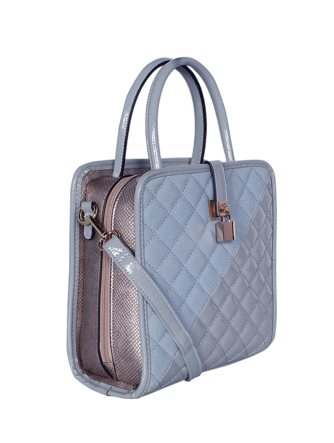 blue leatherette (pu) regular satchel - 16238489 - Standard Image - 3