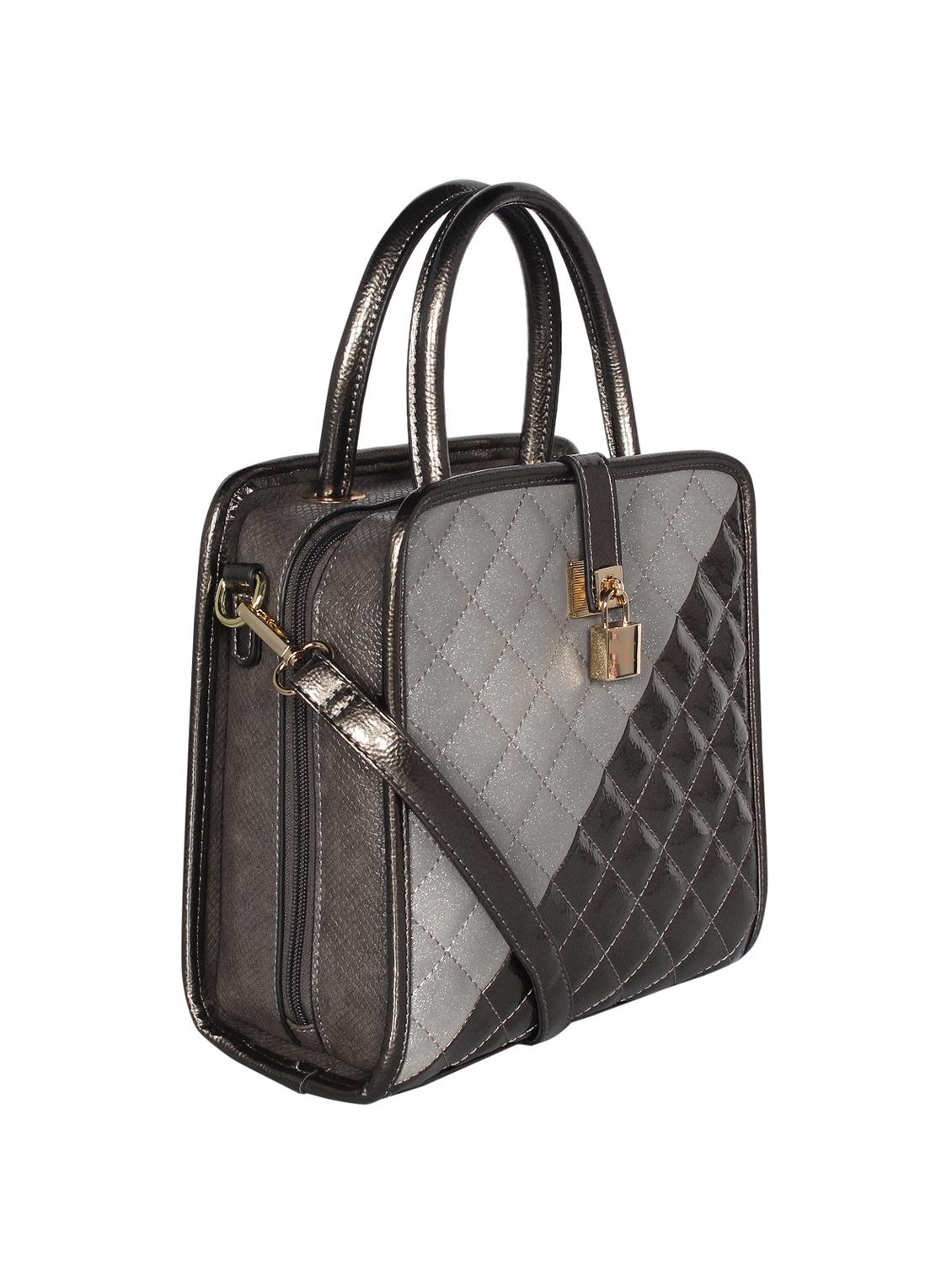 grey leatherette (pu) regular satchel - 16238490 - Standard Image - 3
