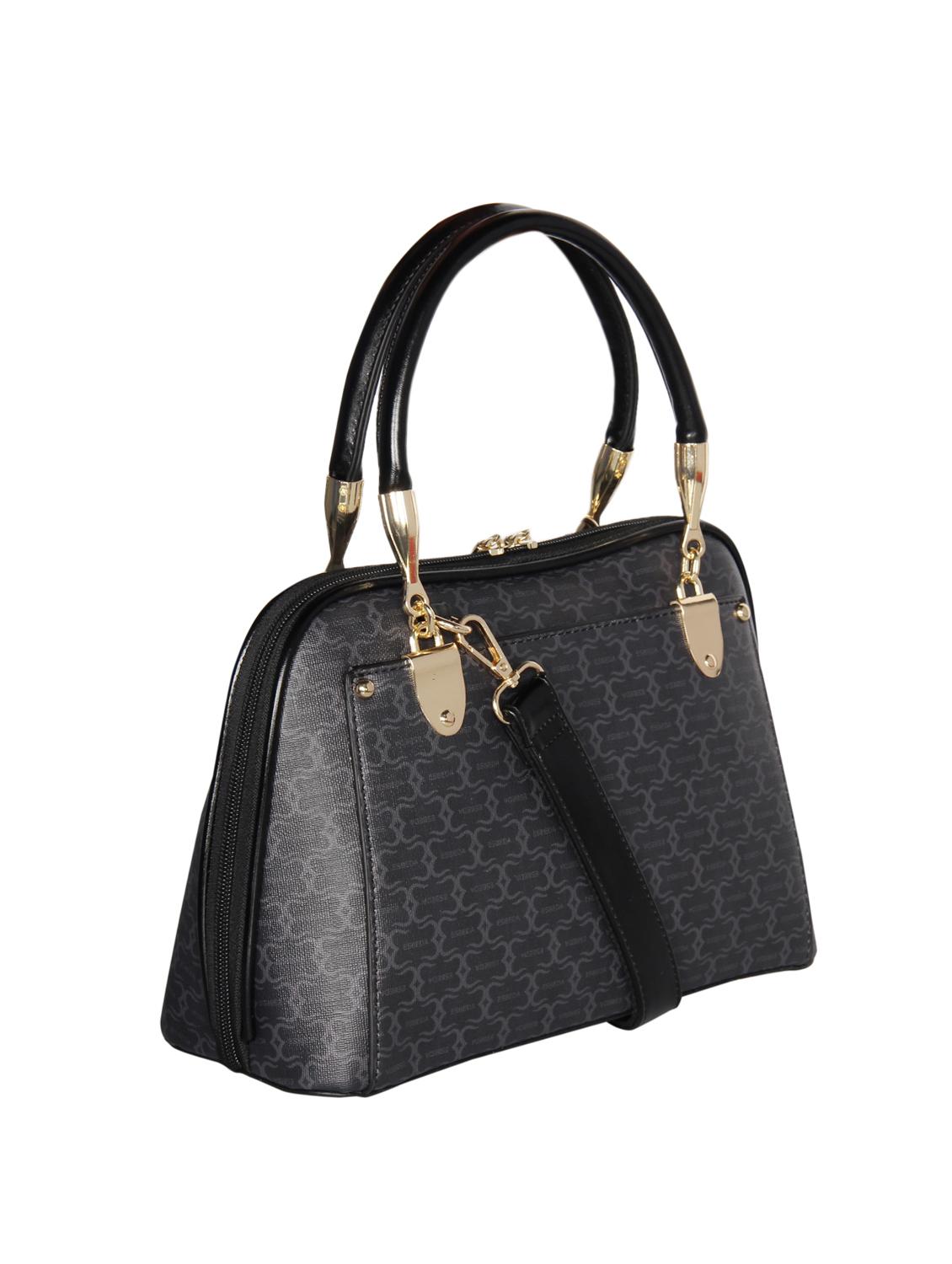 black leatherette (pu) handbag - 16238526 - Standard Image - 3