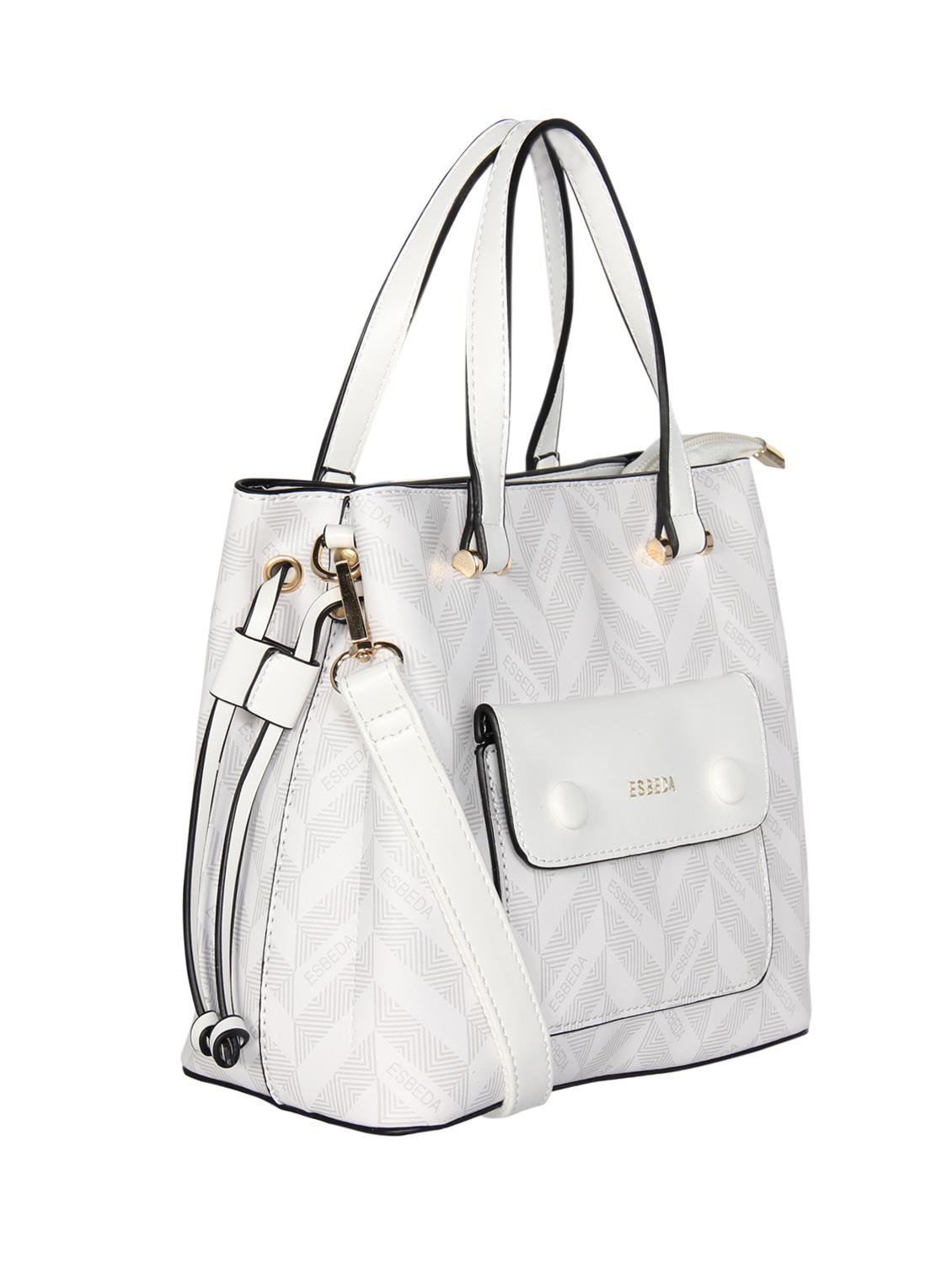 white leatherette (pu) handbag - 16238533 - Standard Image - 3
