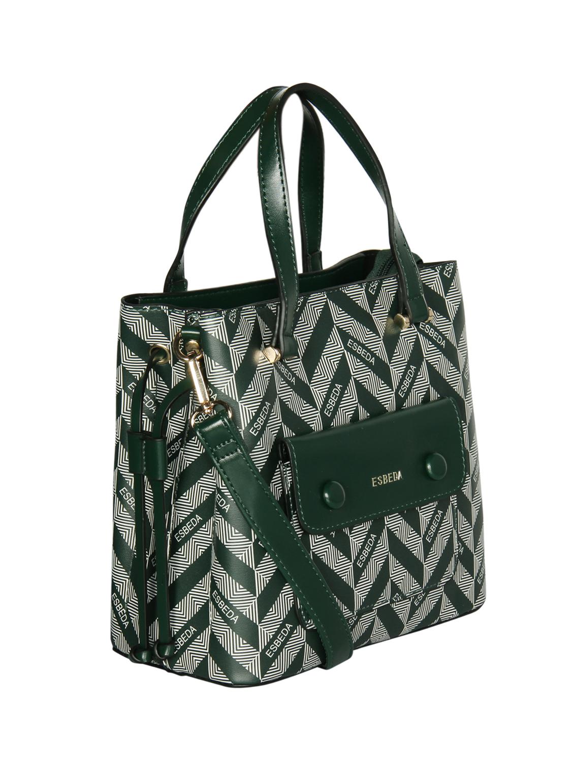 green leatherette (pu) handbag - 16238538 - Standard Image - 3