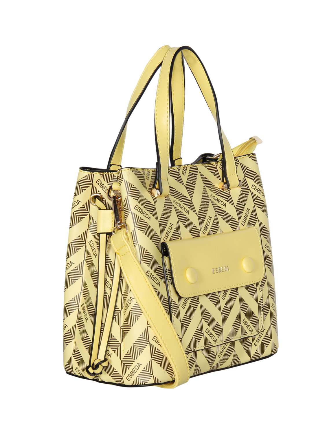 yellow leatherette (pu) handbag - 16238539 - Standard Image - 3