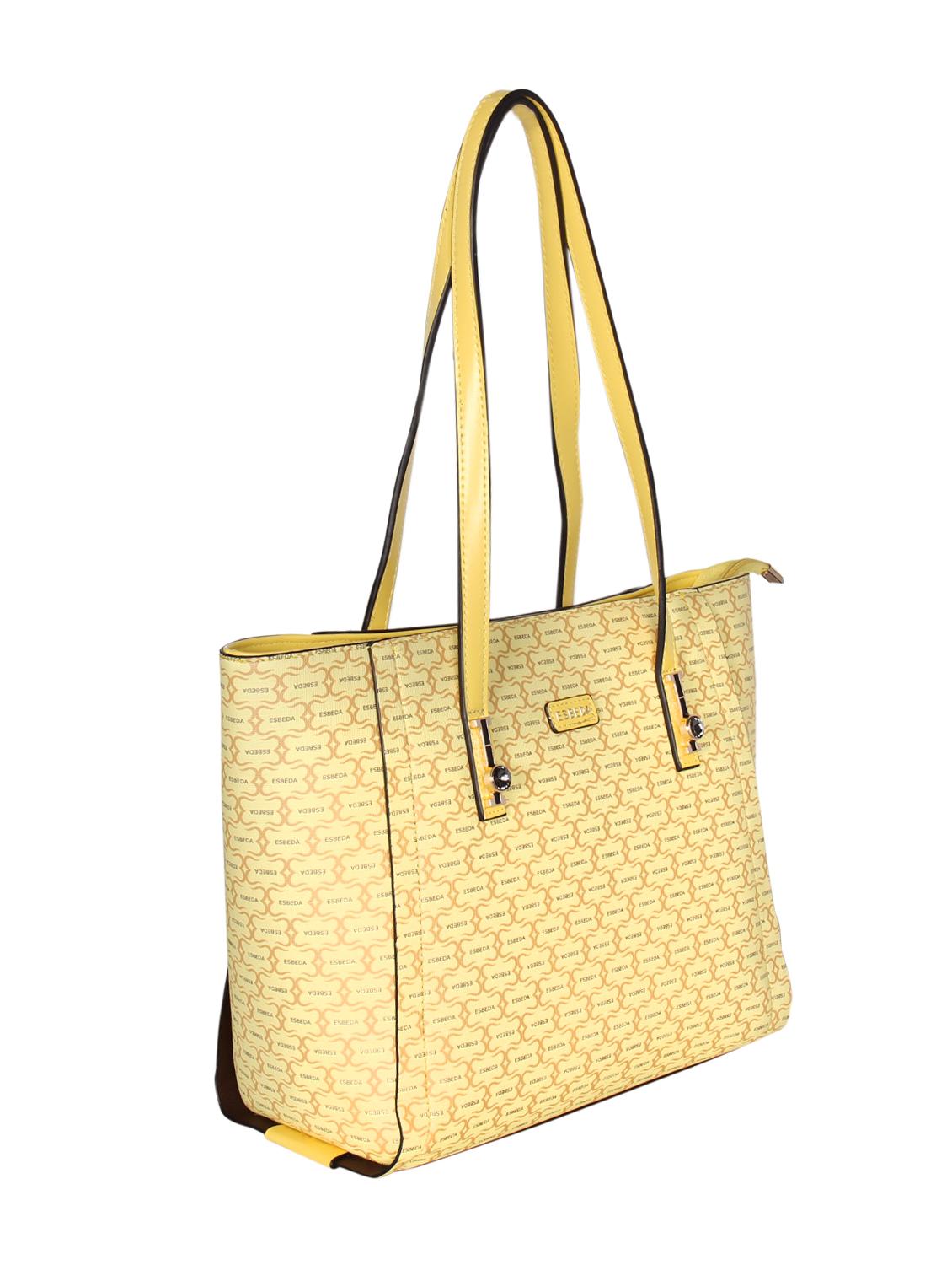 yellow leatherette (pu) handbag - 16238542 - Standard Image - 3