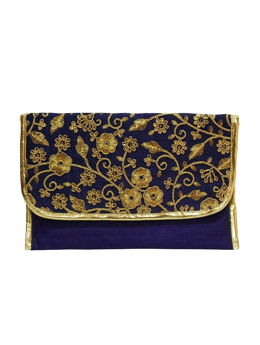 blue silk sling bag - 16238630 -  Zoom Image - 0