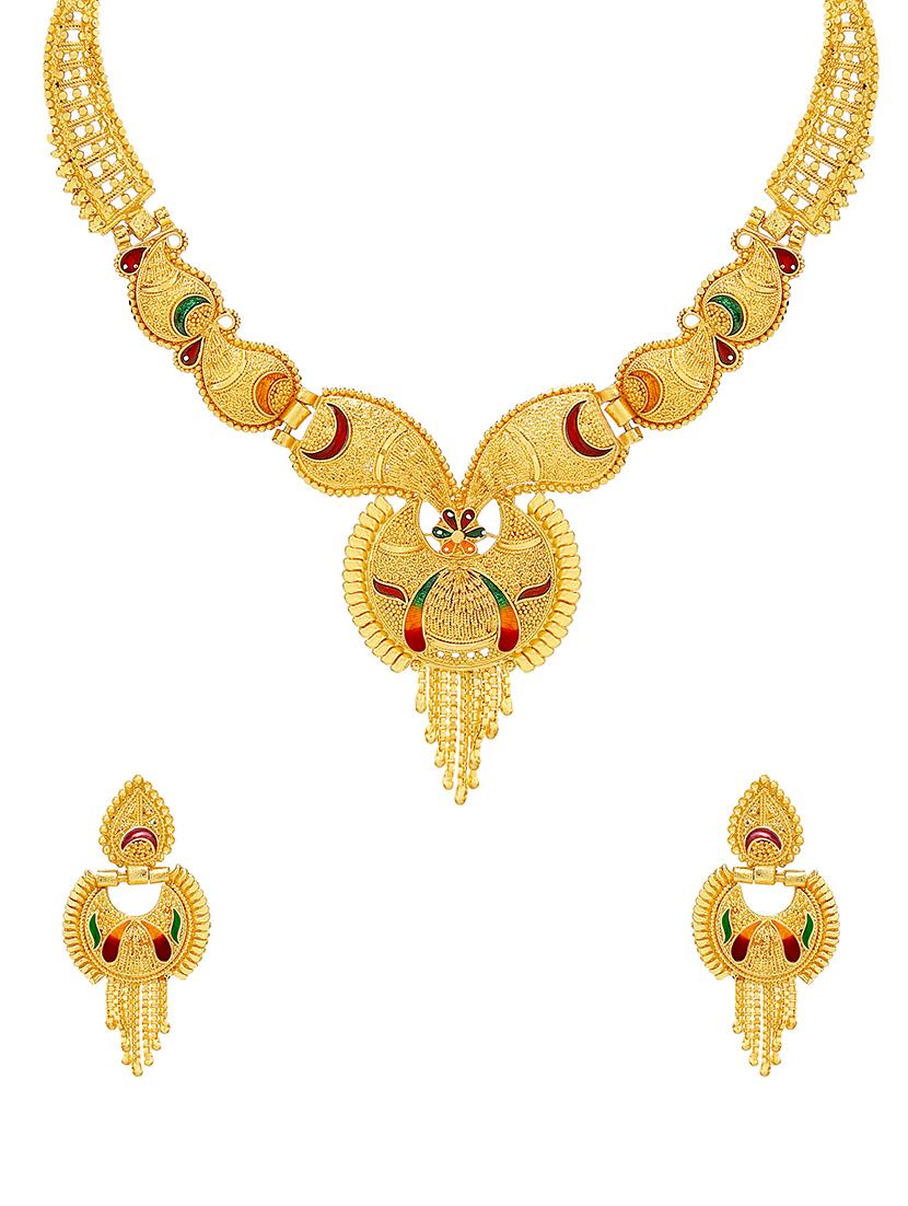 traditional original look choker necklace set for women - 16239666 -  Zoom Image - 0