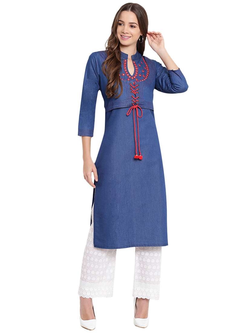 limeroad denim kurtis