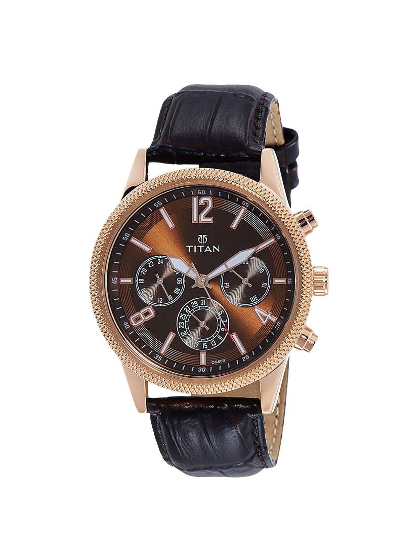 Buy online Titan Neo Analog Brass Dial Men's Watch-1734wl01 from