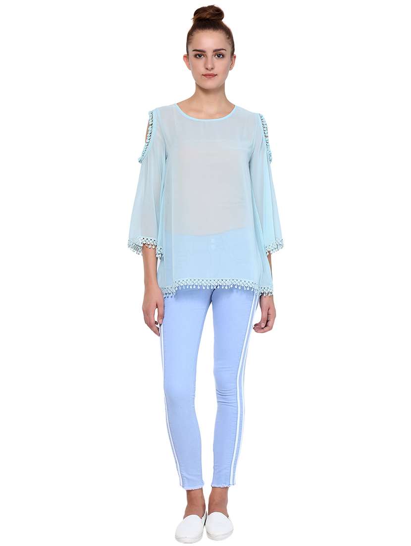 women's straight round neck top - 16241721 -  Standard Image - 3