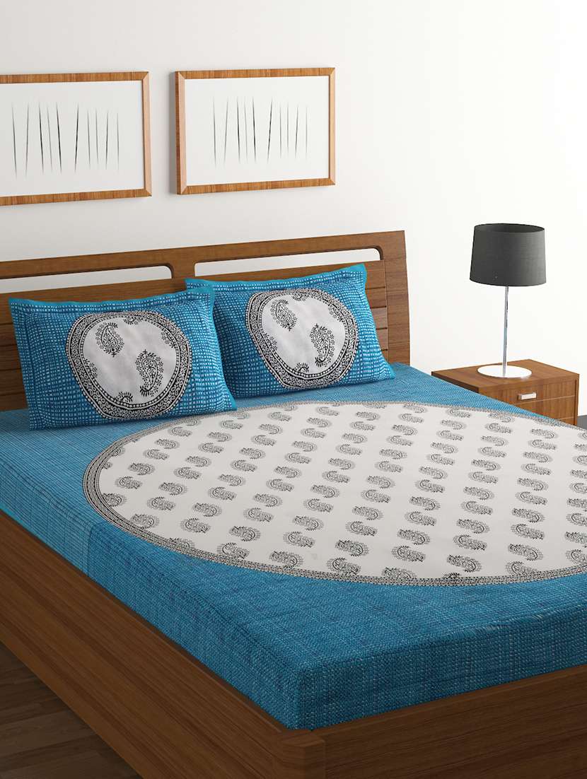 cotton double bedsheet with 2 pillow covers
