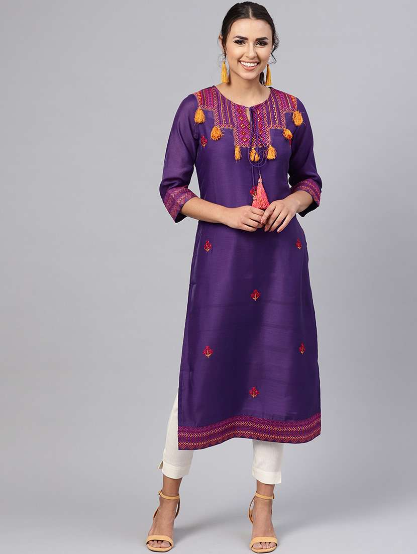 embroidered straight kurta