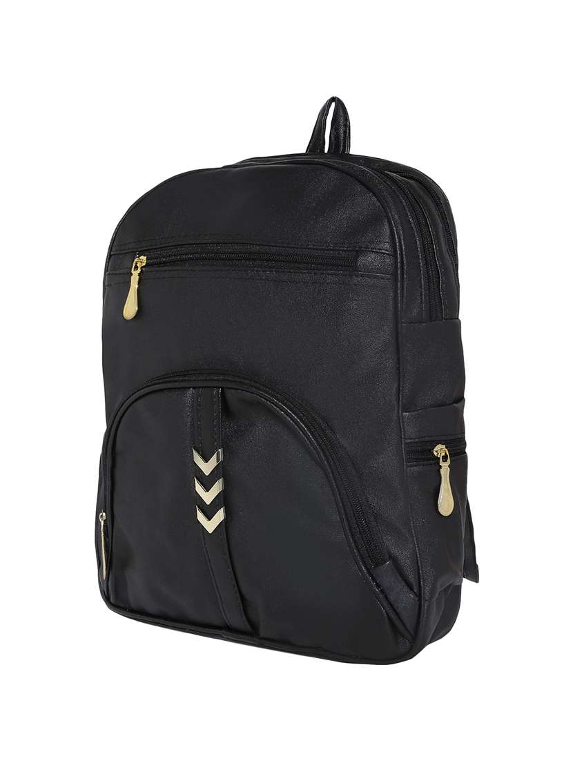 black leatherette (pu) regular backpack - 16245660 -  Standard Image - 3
