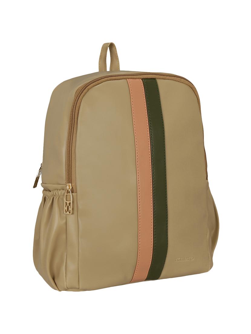 beige leatherette (pu) regular backpack - 16245661 - Standard Image - 3