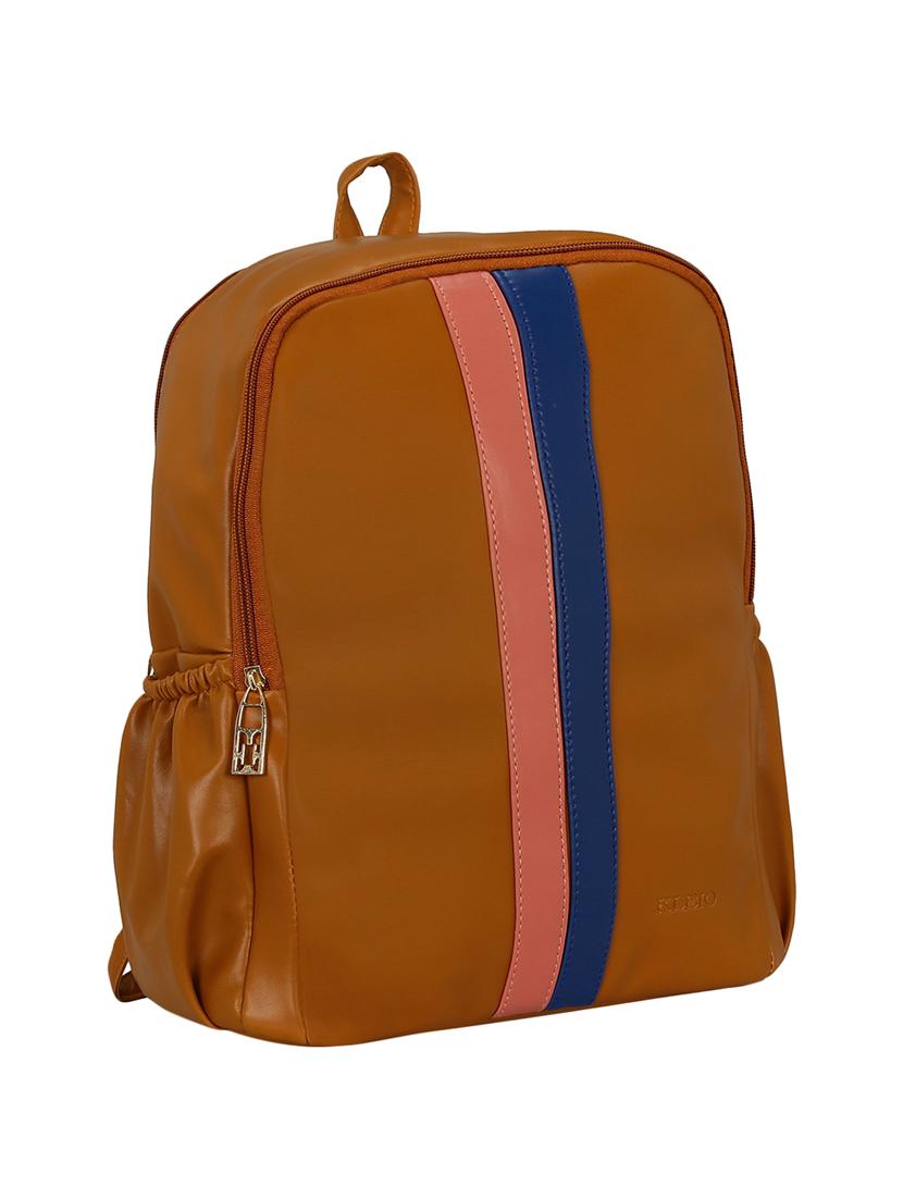 tan leatherette (pu) regular backpack - 16245670 - Standard Image - 3