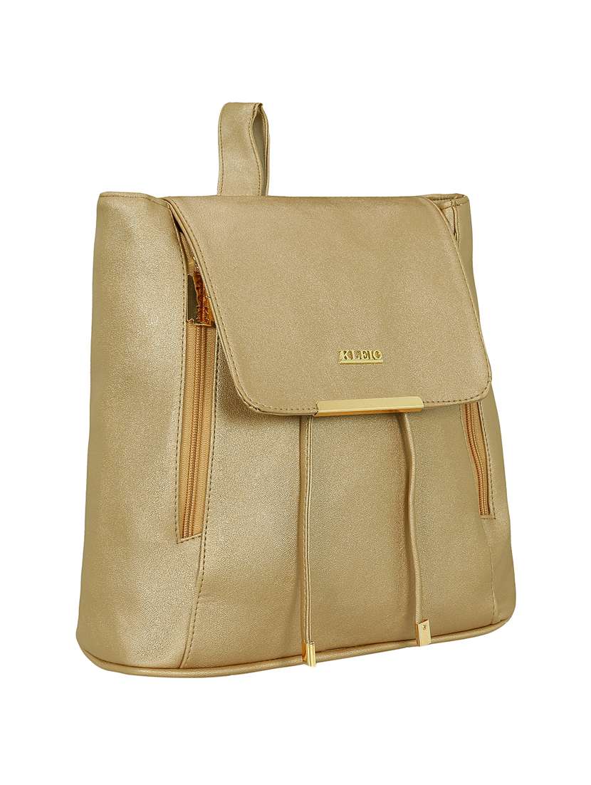 gold leatherette (pu) regular backpack - 16245671 -  Standard Image - 3