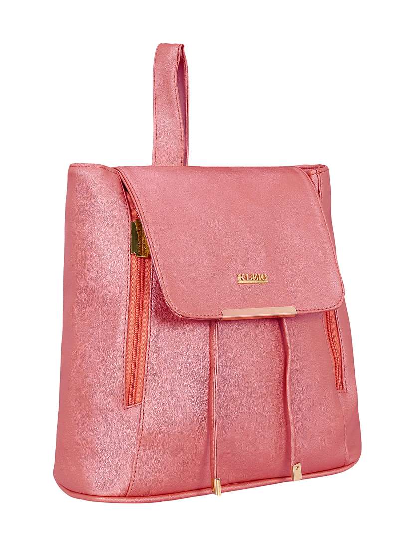 pink leatherette (pu) regular backpack - 16245673 -  Standard Image - 3