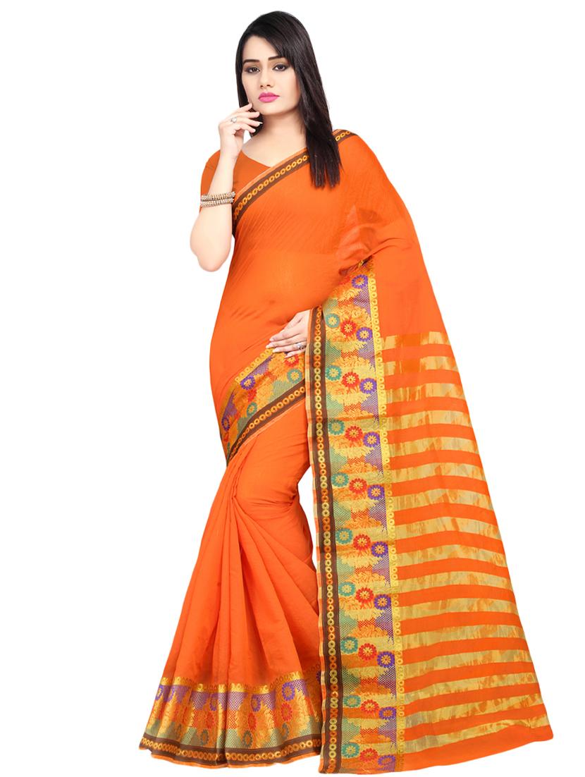zari bordered banarasi saree with blouse - 16246073 - Zoom Image - 0