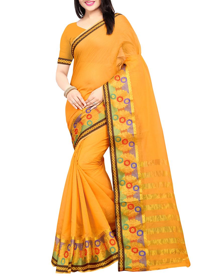 zari bordered banarasi saree with blouse - 16246074 - Zoom Image - 0