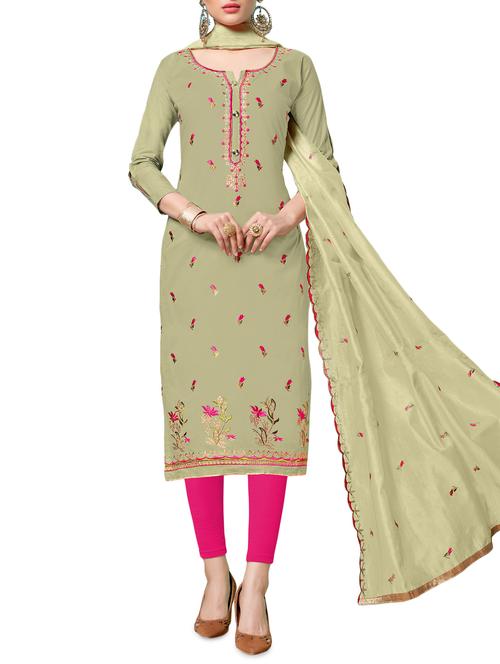 floral embroidered unstitched suit - 16246897 -  Standard Image - 0