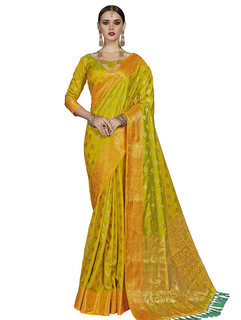 self-design banarasi saree with blouse