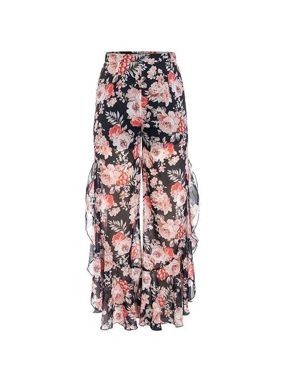 floral ruffle palazzo