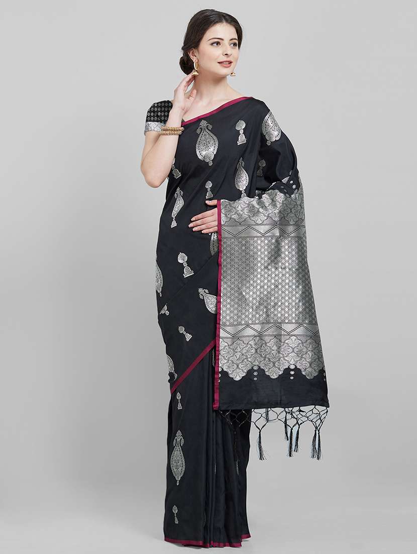 self-design banarasi saree with blouse