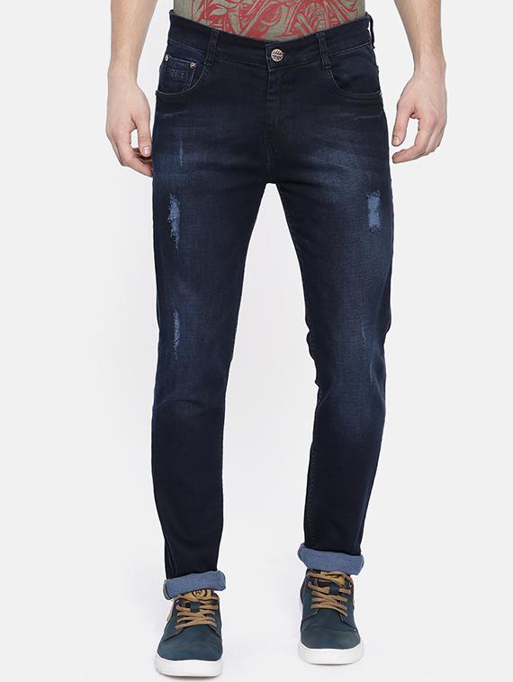 navy blue light washed ripped jeans - 16252612 -  Zoom Image - 0