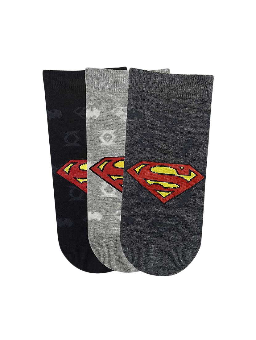 set of 3 multi colored  cotton ankle length sock