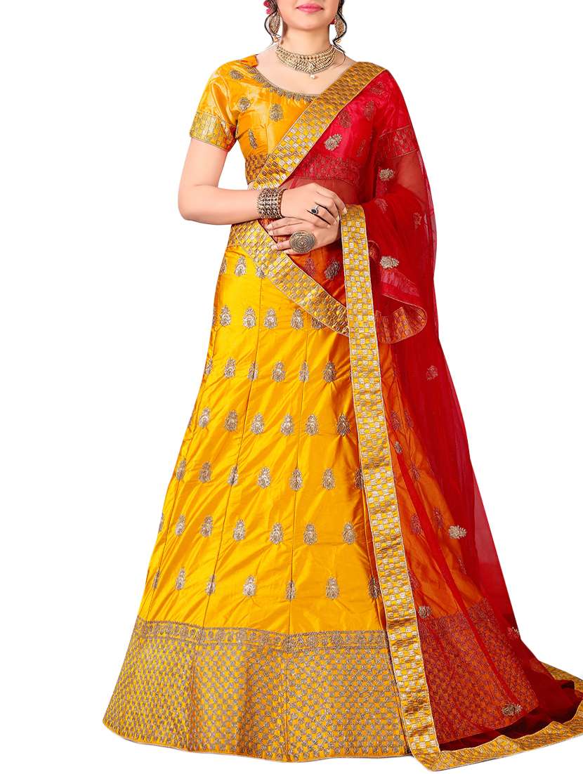 embroidered a-line lehenga