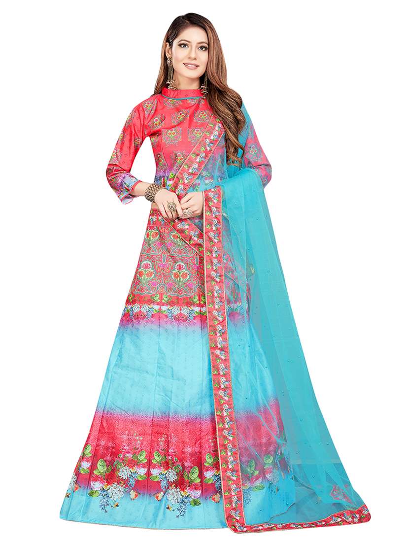 floral printed a-line lehenga