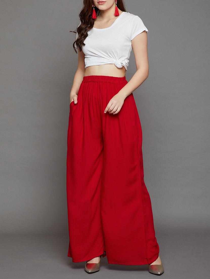 pocket detail solid palazzo - 16258872 - Standard Image - 3
