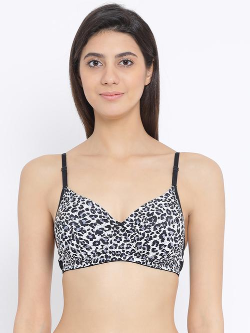 animal print bow patch t-shirt bra - 16259138 - Standard Image - 0