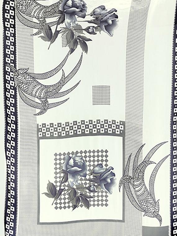 digital checkered printed saree with blouse - 16260575 - Standard Image - 3
