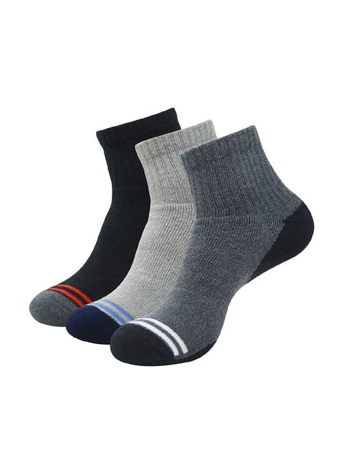 set of 3 multi colored cotton ankle length sock - 16260651 -  Standard Image - 0