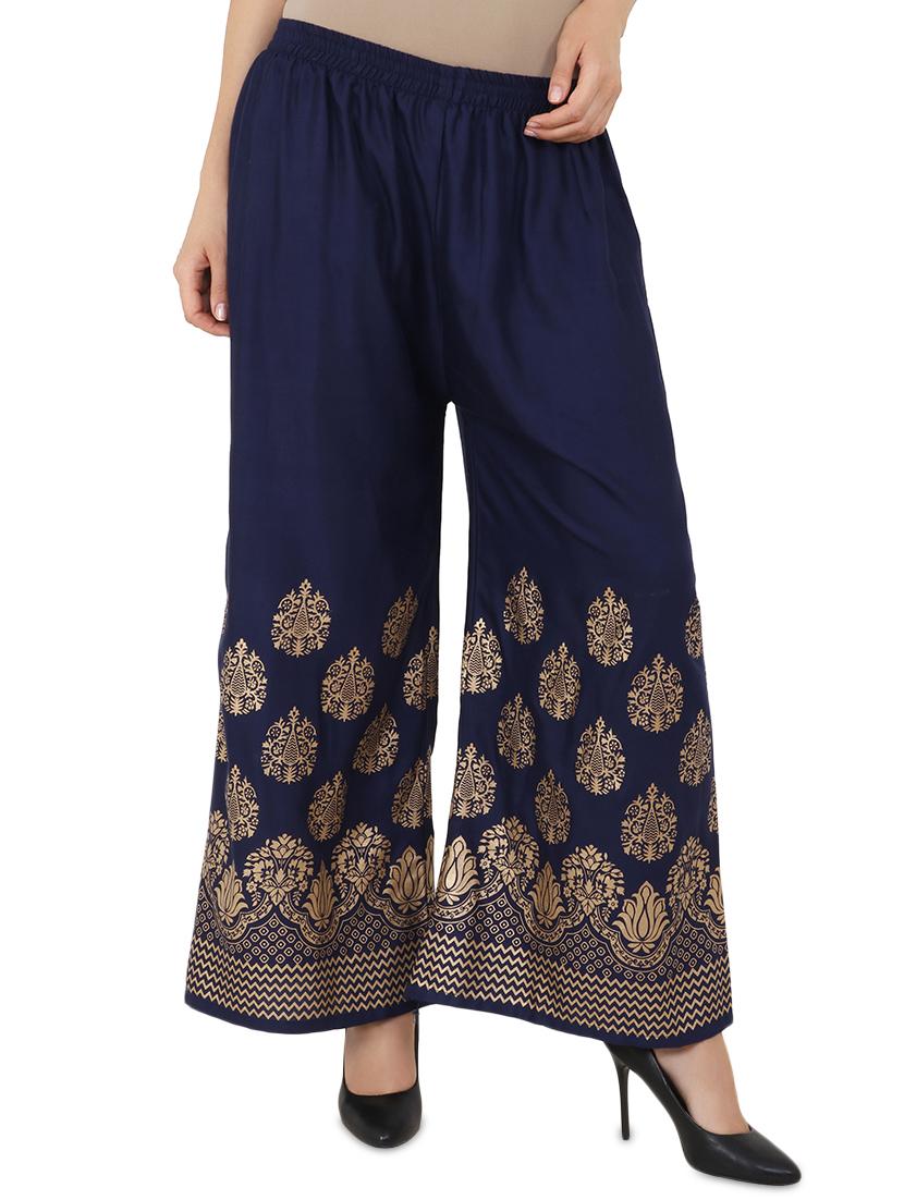 foil print rayon palazzo - 16265590 -  Zoom Image - 0