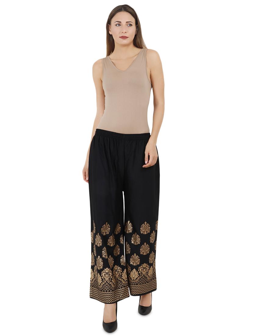 foil print rayon palazzo - 16265591 - Standard Image - 3