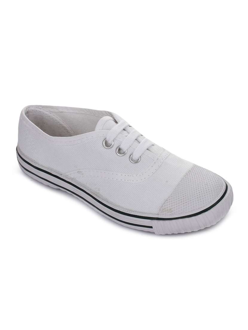 Buy online White Canvas Formal Shoe from boys for Women by Prefect